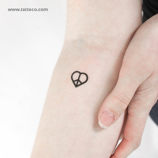 Tatuaje temporal del símbolo de paz y amor (juego de 3)