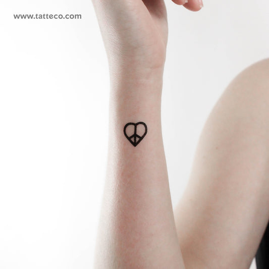 Tatuaje temporal del símbolo de paz y amor (juego de 3)