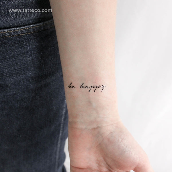 Be Happy Temporary Tattoo - Set of 3