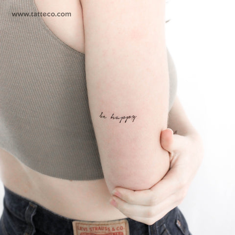 Be Happy Temporary Tattoo - Set of 3