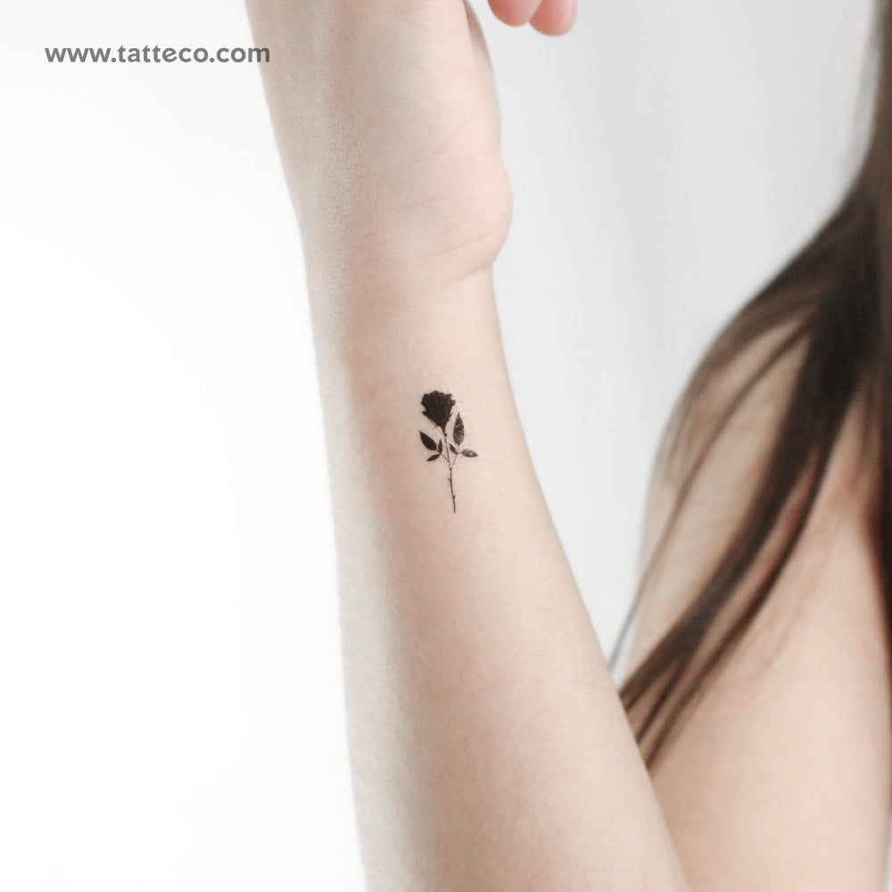 Black Rose Temporary Tattoo by 1991.ink - Set of 3