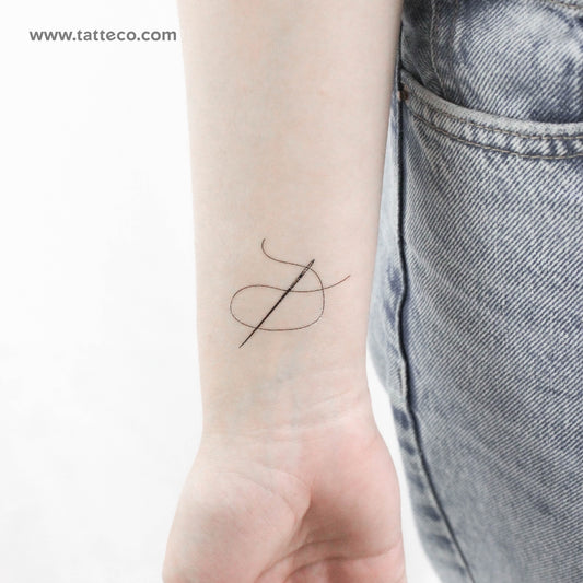 Tatuaje temporal de aguja e hilo - Juego de 3