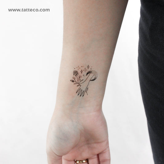 Tatuaje temporal de mano de luna de Tukoi (juego de 3)
