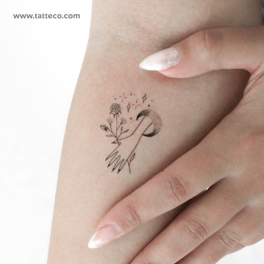 Tatuaje temporal de mano de luna de Tukoi (juego de 3)
