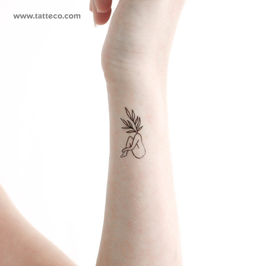 Tatuaje temporal de mujer con cabeza de hoja de Tukoi (juego de 3)