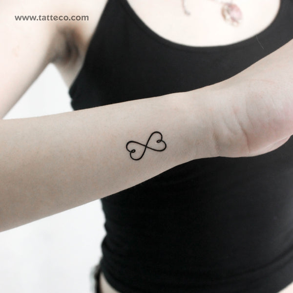 Small Double Heart Infinity Temporary Tattoo - Set of 3
