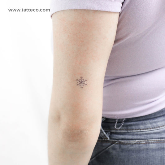 Blue Snowflake Temporary Tattoo - Set of 3