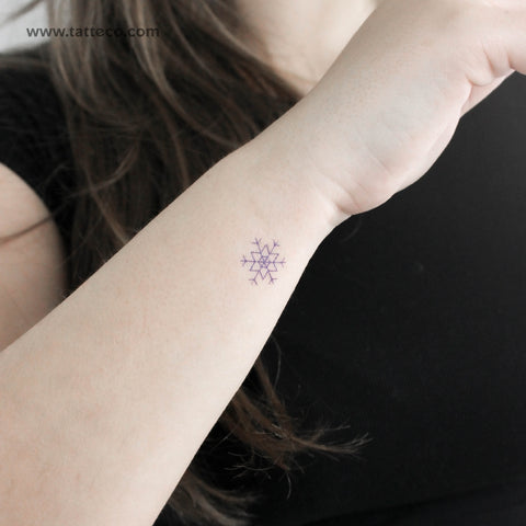 Blue Snowflake Temporary Tattoo - Set of 3