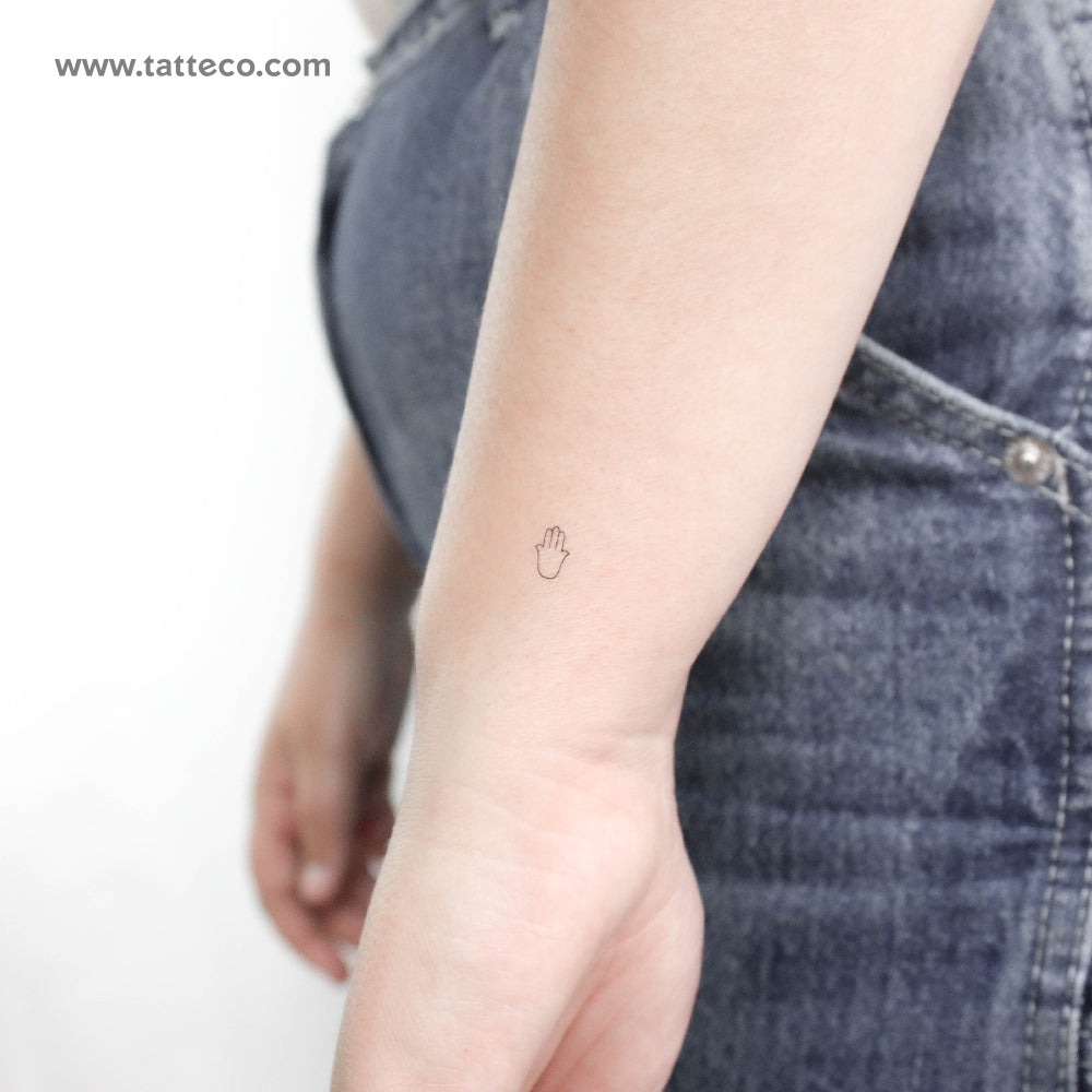Small Minimalist Hamsa Temporary Tattoo - Set of 3
