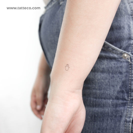 Tatuaje temporal minimalista de Hamsa (pequeño) - Juego de 3
