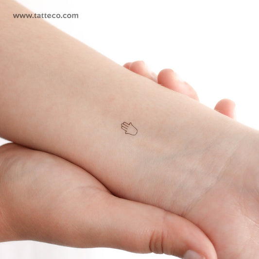 Tatuaje temporal minimalista de Hamsa (pequeño) - Juego de 3