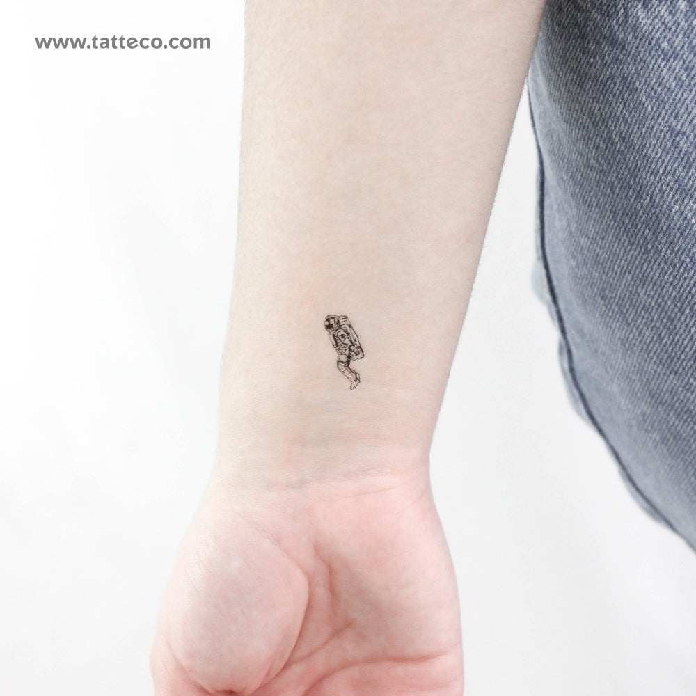 Small Cosmonaut Temporary Tattoo - Set of 3