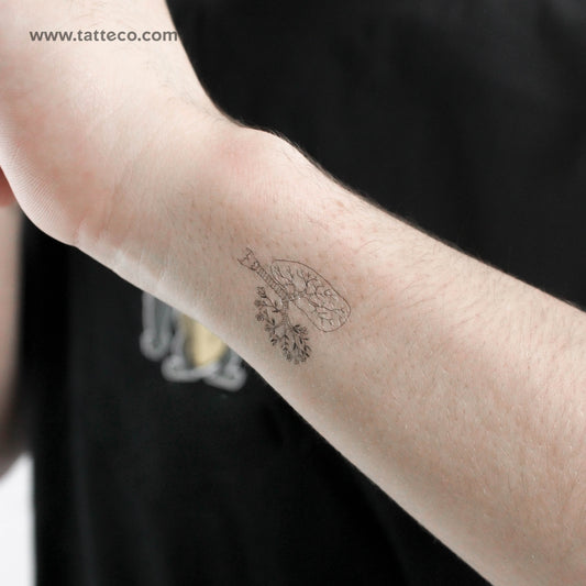 Tatuaje temporal de pulmones florales pequeños (juego de 3)