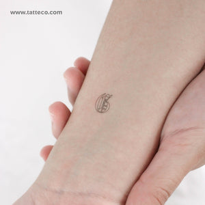 Old English G Letter Temporary Tattoo - Set of 3