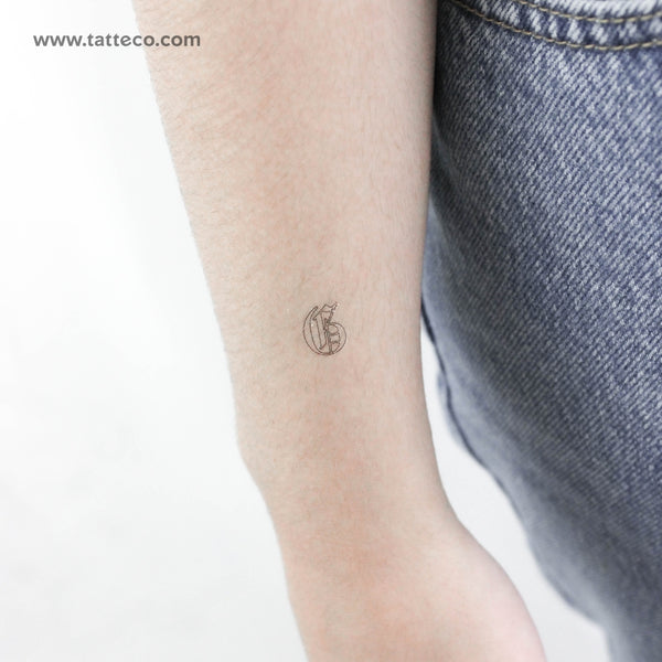 Old English G Letter Temporary Tattoo - Set of 3