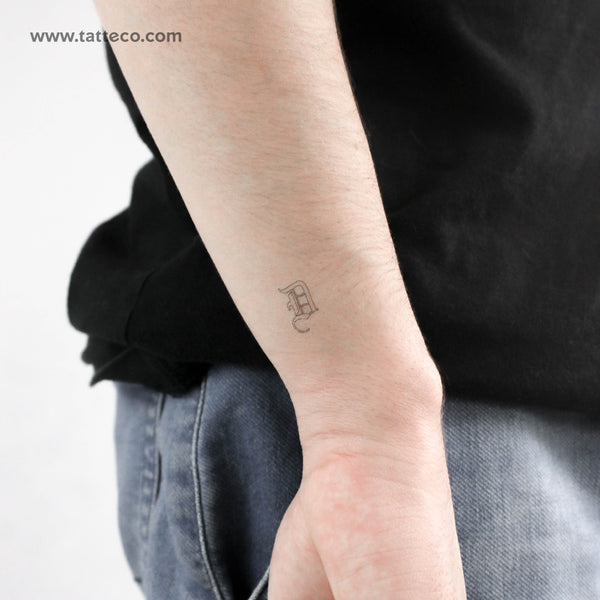 Old English D Letter Temporary Tattoo - Set of 3