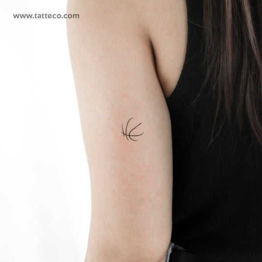 Minimalist Basketball Temporary Tattoo - Set of 3
