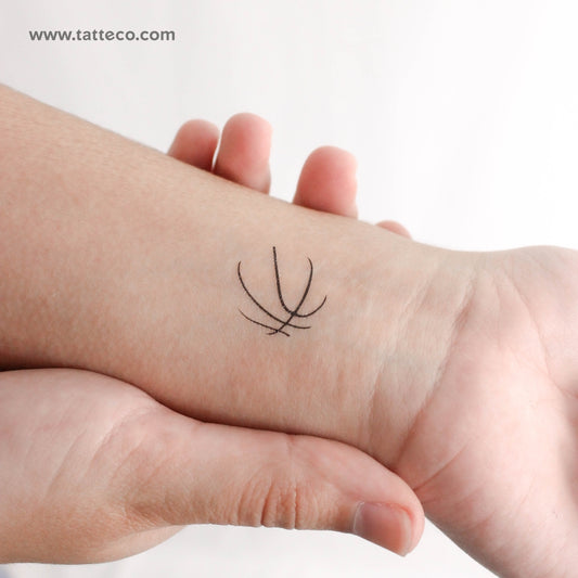 Minimalist Basketball Temporary Tattoo - Set of 3