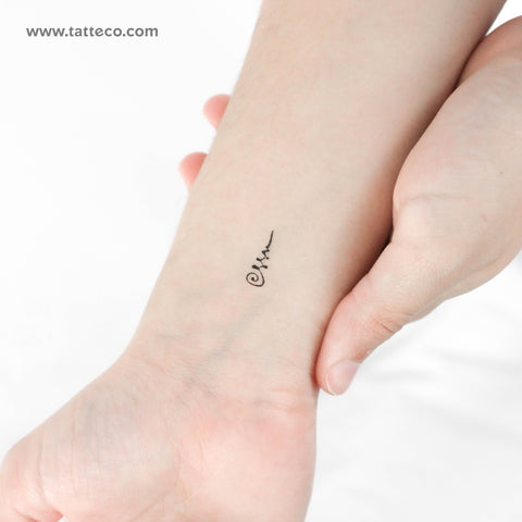 Unalome Khmer Sacred Symbol Temporary Tattoo - Set of 3