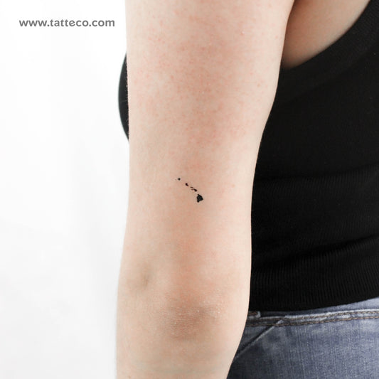 Hawaii Map Temporary Tattoo - Set of 3