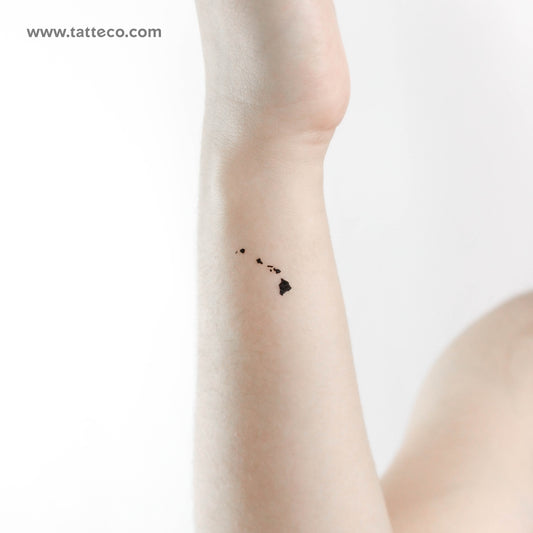 Hawaii Map Temporary Tattoo - Set of 3
