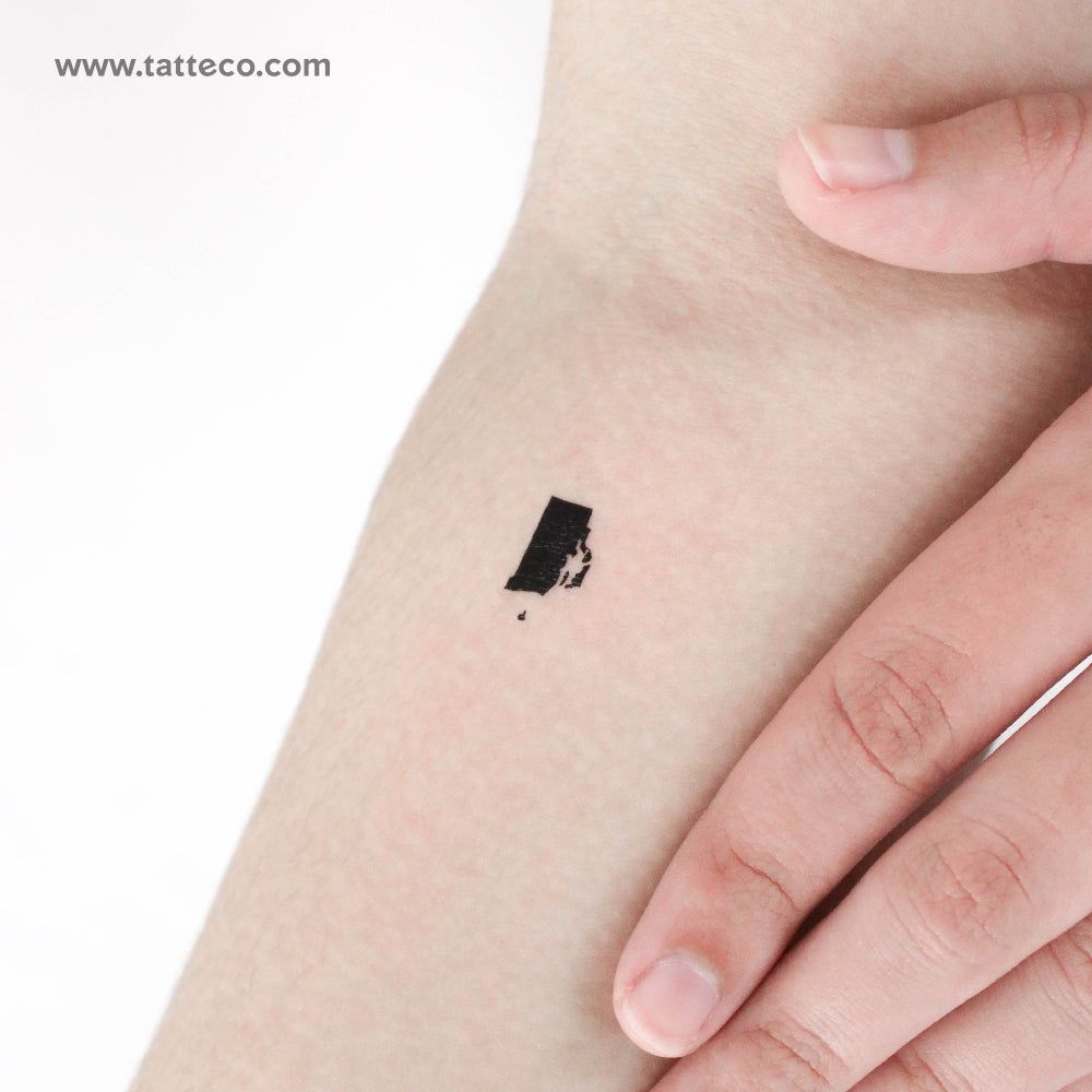 Tatuaje temporal del mapa de Rhode Island (juego de 3)