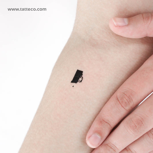 Rhode Island Map Temporary Tattoo - Set of 3