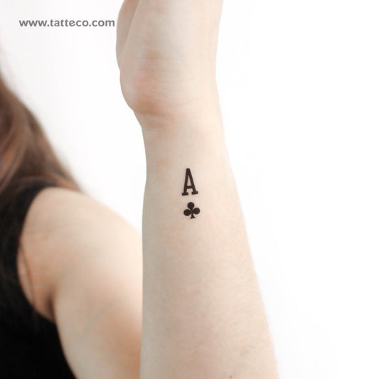 Ace Of Clubs Temporary Tattoo - Set of 3