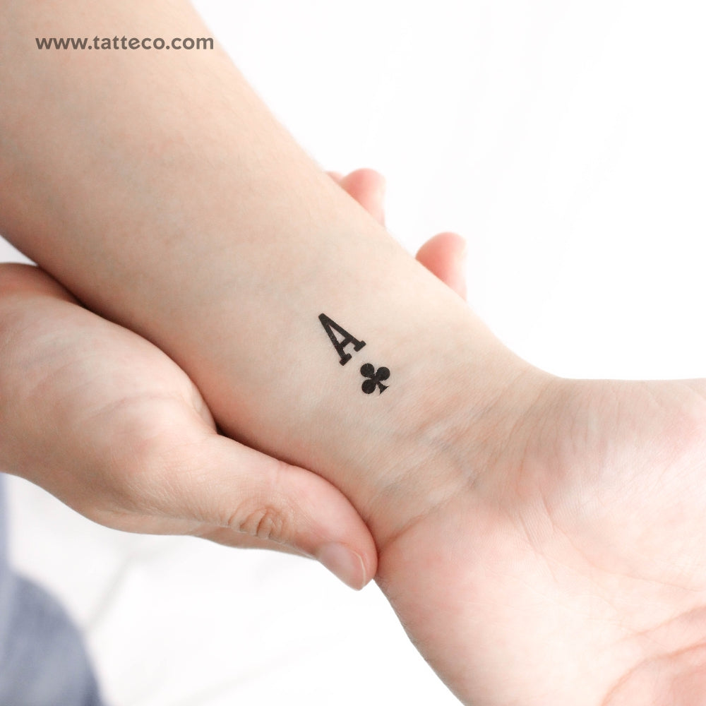 Ace Of Clubs Temporary Tattoo - Set of 3