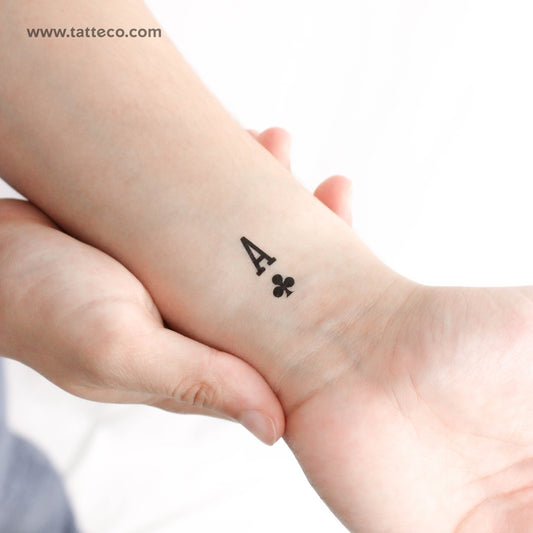 Ace Of Clubs Temporary Tattoo - Set of 3