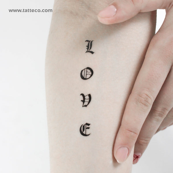 Gothic Love Temporary Tattoo - Set of 3