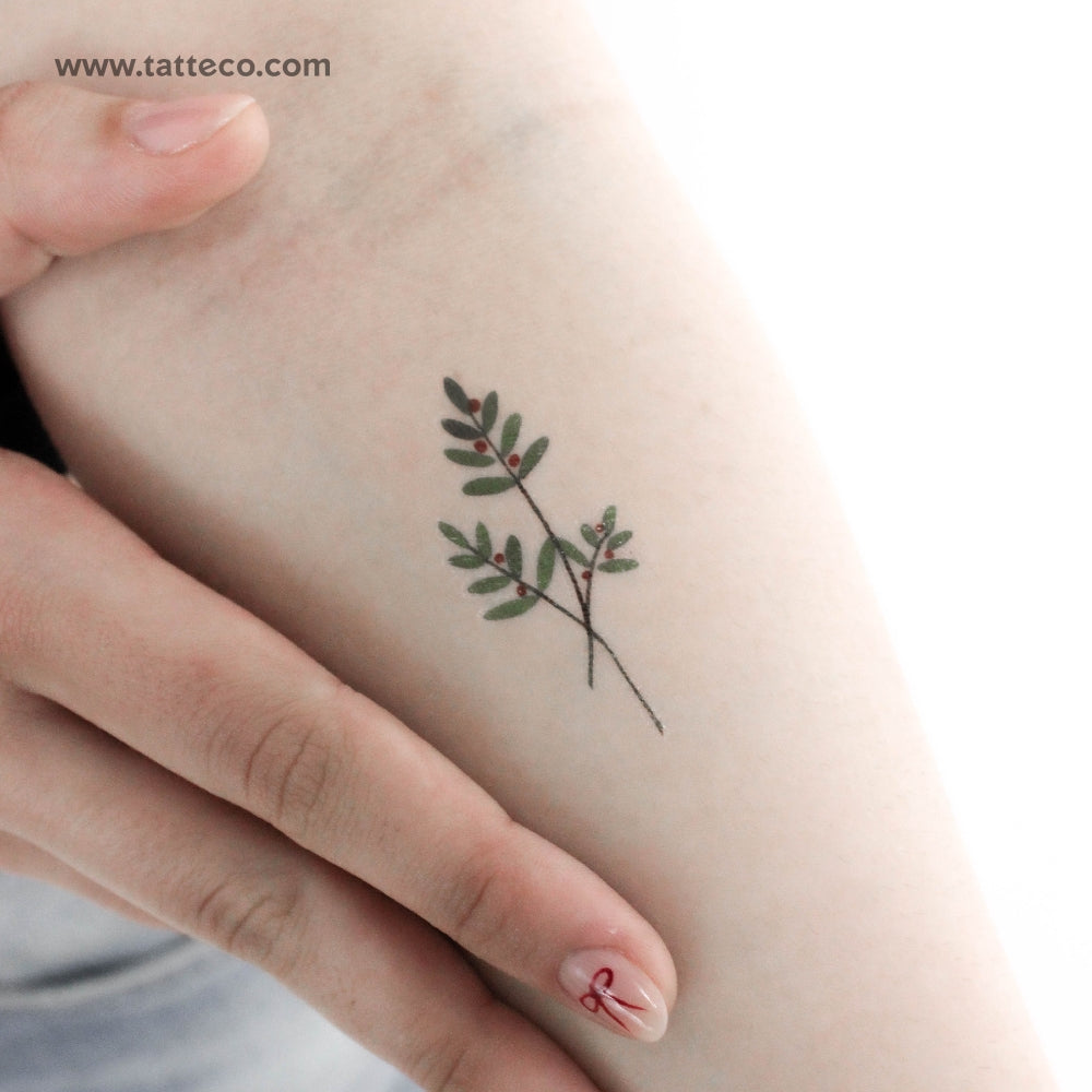 Tatuaje temporal de rama de baya de Zihee (juego de 3)