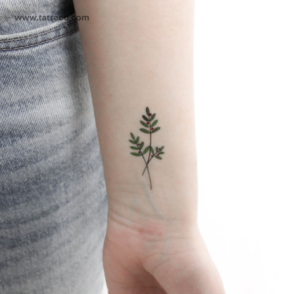 Tatuaje temporal de rama de baya de Zihee (juego de 3)
