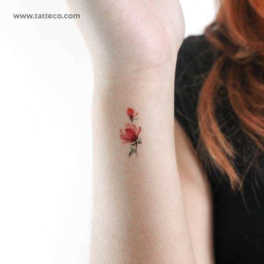 Tatuaje temporal de magnolia pequeña - Juego de 3