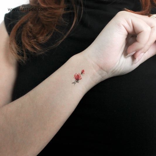 Tatuaje temporal de magnolia pequeña - Juego de 3