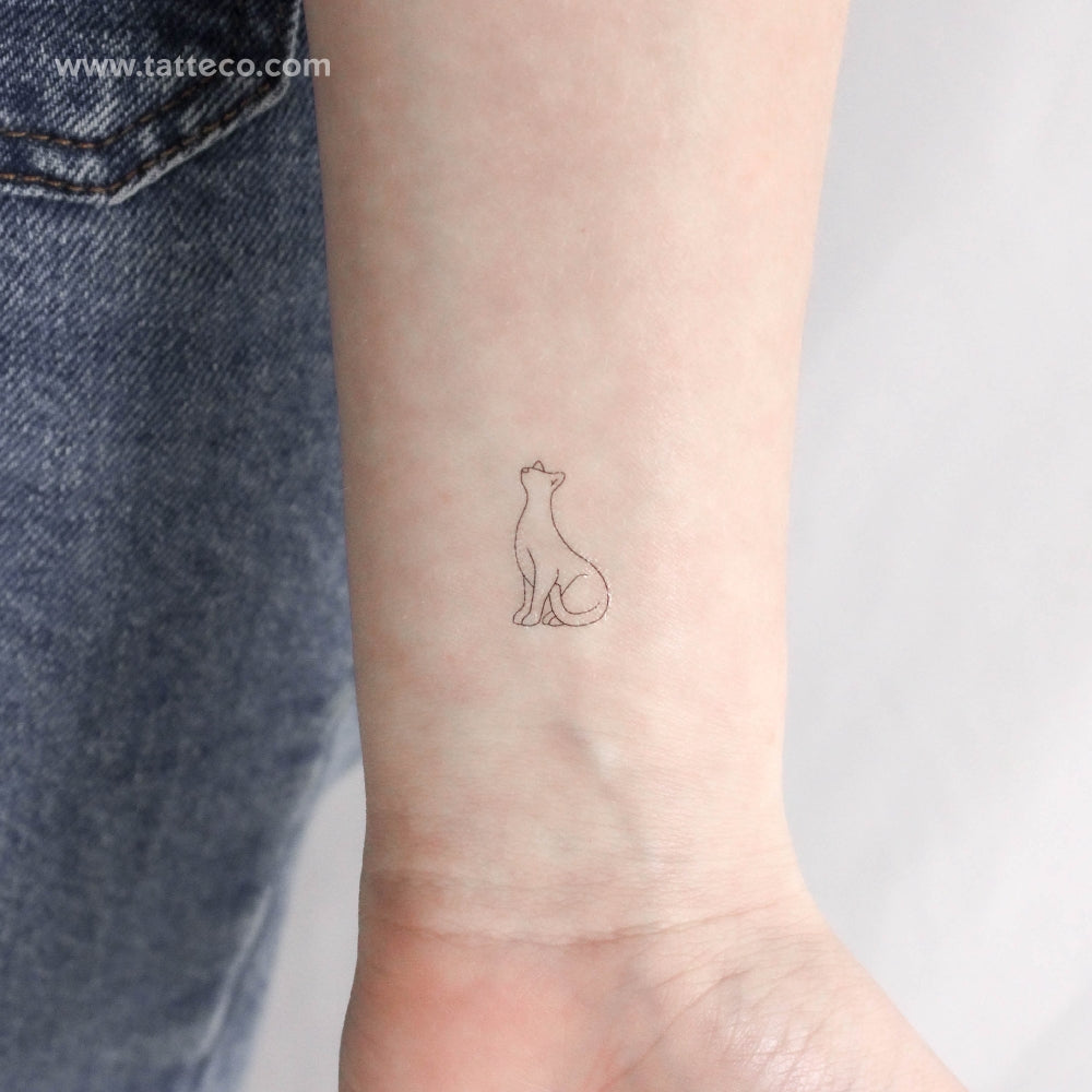 Standing Cat Temporary Tattoo - Set of 3