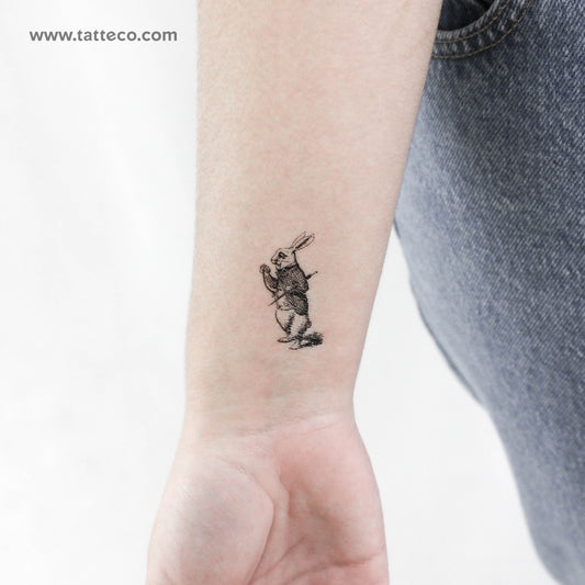 Tatuaje temporal de conejo blanco (juego de 3)
