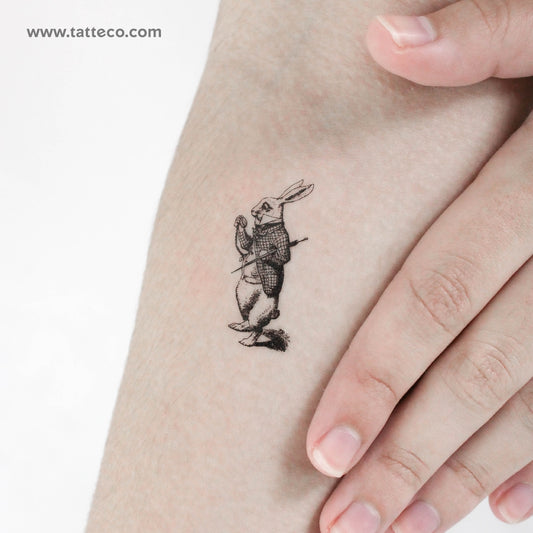 Tatuaje temporal de conejo blanco (juego de 3)
