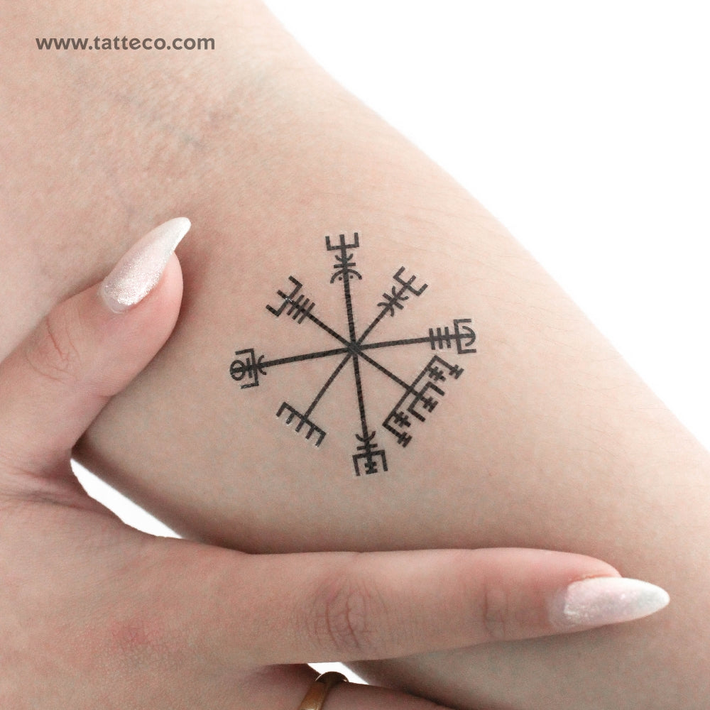 Tatuaje Temporal Vegvísir - Juego de 3