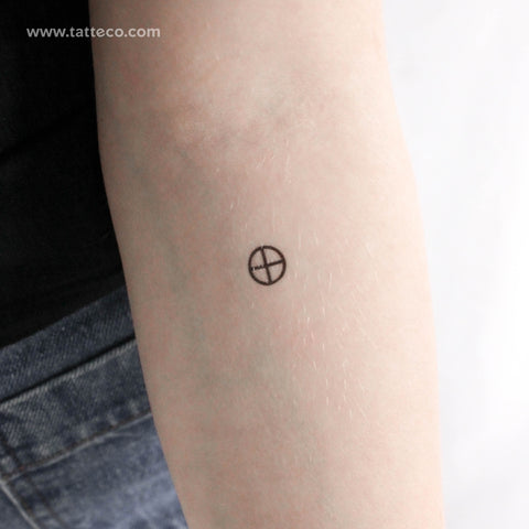 Earth Planet Symbol Temporary Tattoo - Set of 3