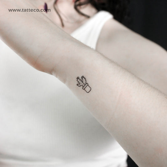 Tatuaje temporal de cactus - Juego de 3