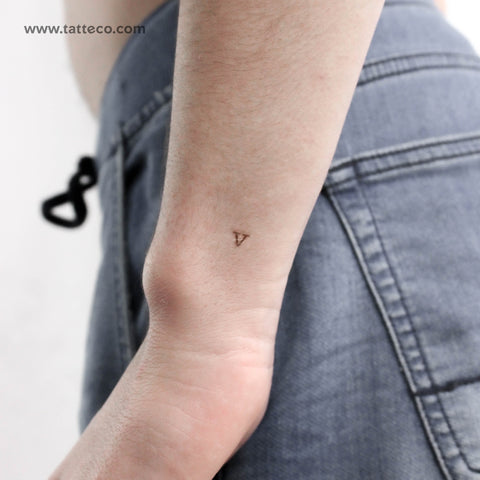 V Lowercase Typewriter Letter Temporary Tattoo - Set of 3