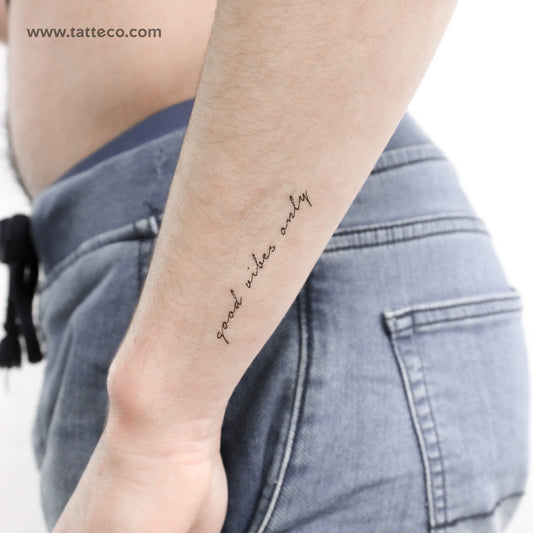 Good Vibes Only Temporary Tattoo - Set of 3