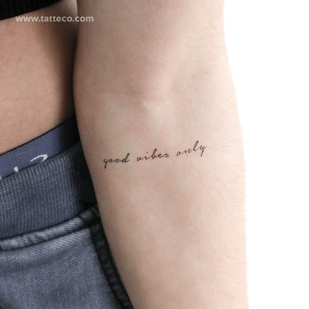Good Vibes Only Temporary Tattoo - Set of 3