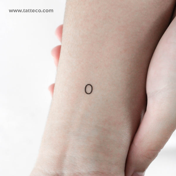 O Uppercase Typewriter Letter Temporary Tattoo - Set of 3