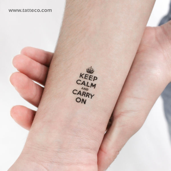 Keep Calm And Carry On Temporary Tattoo - Set of 3