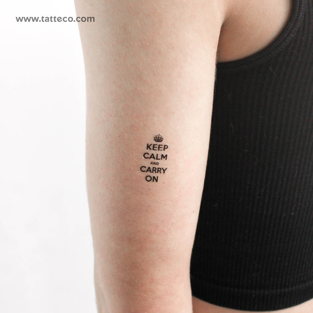 Keep Calm And Carry On Temporary Tattoo - Set of 3