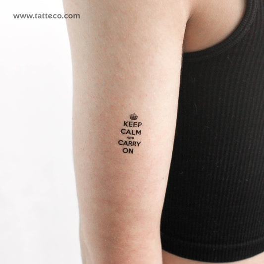 Keep Calm And Carry On Temporary Tattoo - Set of 3