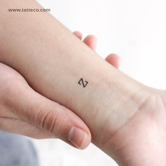 Tatuaje temporal de la letra Z mayúscula de máquina de escribir (juego de 3)