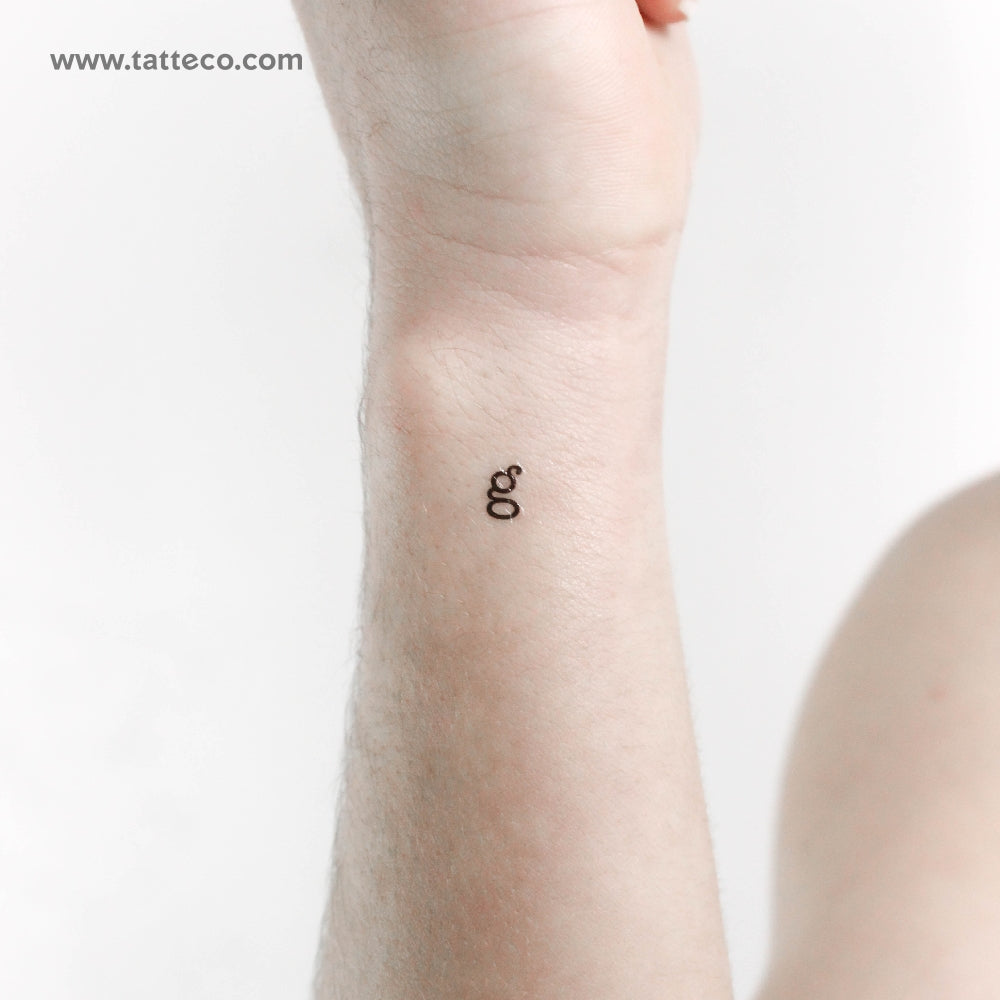 G Lowercase Typewriter Letter Temporary Tattoo - Set of 3